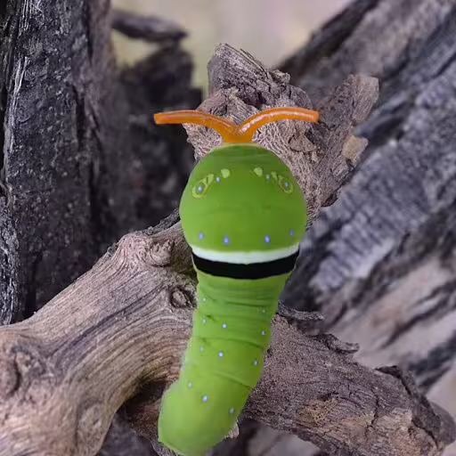 Green caterpillar of western tiger swallowtail (Papilio rutulus).